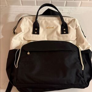 Lovelock Two-Tone Backpack with Gold Accents